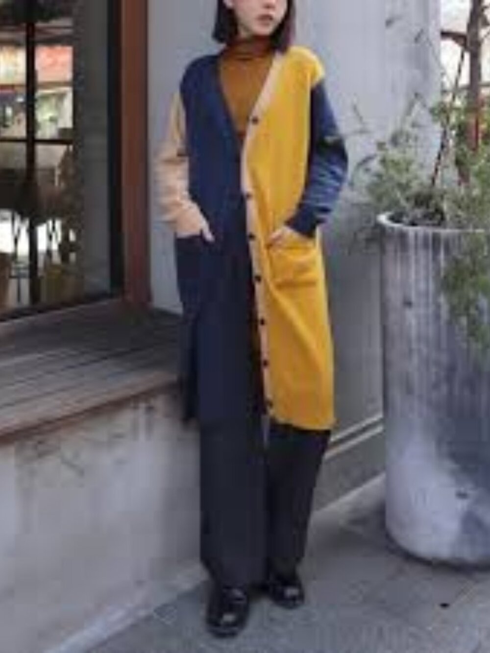 Uniqlo JW Anderson Cardigan Womens S Navy Lambswool Blend Long Button Front Knit